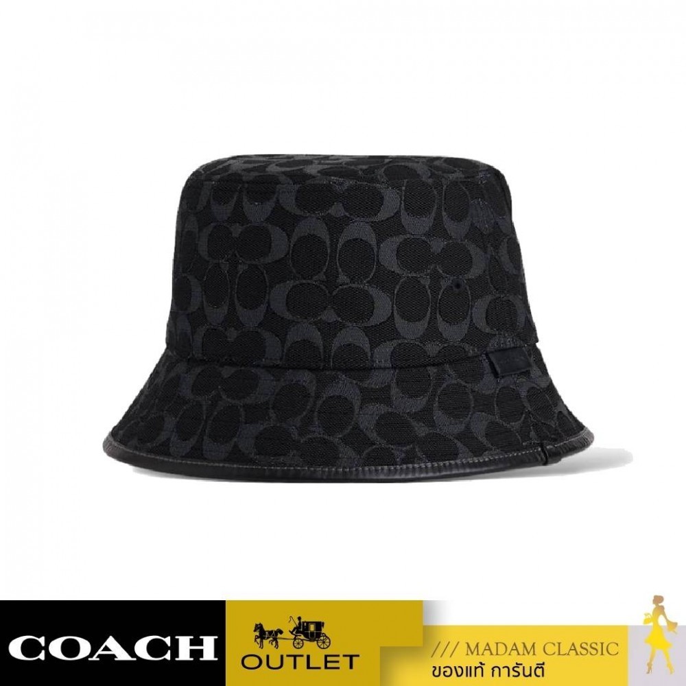 ของแท้ 💯% หมวกผู้หญิง COACH CP763 Signature Denim Bucket Hat (BLKM)