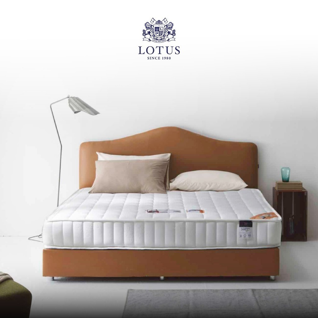 LOTUS ฐานเตียงทำจากไม้เนื้อแข็งทนทาน รุ่น Motive ผ้าหุ้ม Microfiber Fabric คล้ายผ้ากำมะหยี่ ส่งฟรี