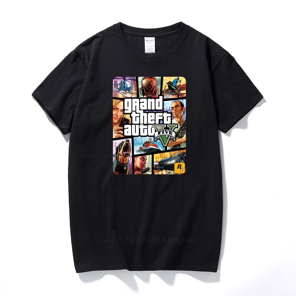 Grand Theft Auto Game GTA 5 Summer T Shirts Cool and GTA5 Men T Shirt Colorful Print T-shirt in Couples Tee Shirt F_08