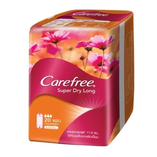แคร์ฟรี แผ่นอนามัย ซุปเปอร์ดราย ไม่มีน้ำหอม แผ่นยาว 20 ชิ้น x4 Carefree Panty Liner Fragrance-Free Super Dry Long 20 pcs. x 4