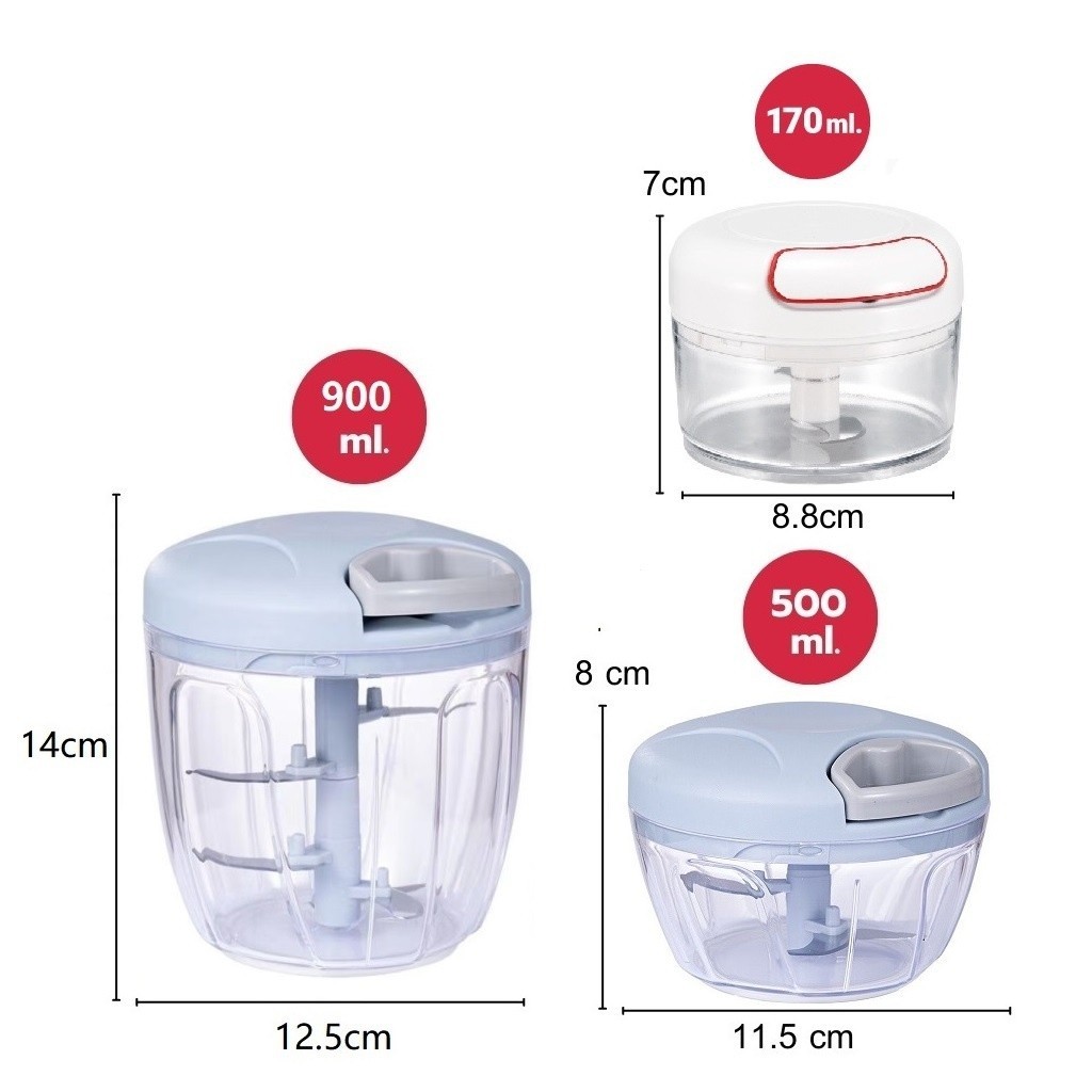 เครื่องบดกระเทียม แบบ ดึง มี2 ขนาด 500/900ml พกพาสะดวก รวดเร็ว ไม่ง้อไฟฟ้า พลาสติกทนทาน แข็งแรง MoMo Bakery ราคา ถูกที่สุด ดีลบีเคเค แกลเลอรีภาพที่ 2