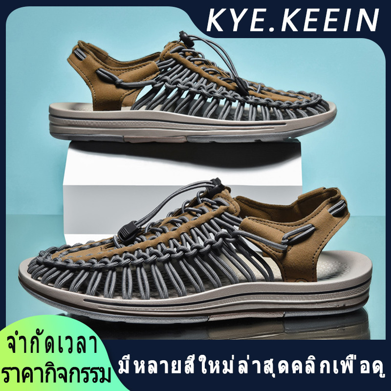 {269฿} รองเท้าแตะรัดส้น สำหรับผู้ใหญ่ชายและหญิง น้ำหนักเปา ใส่สบาย เชือกถักสาน พร้อมส่งจากไทย
