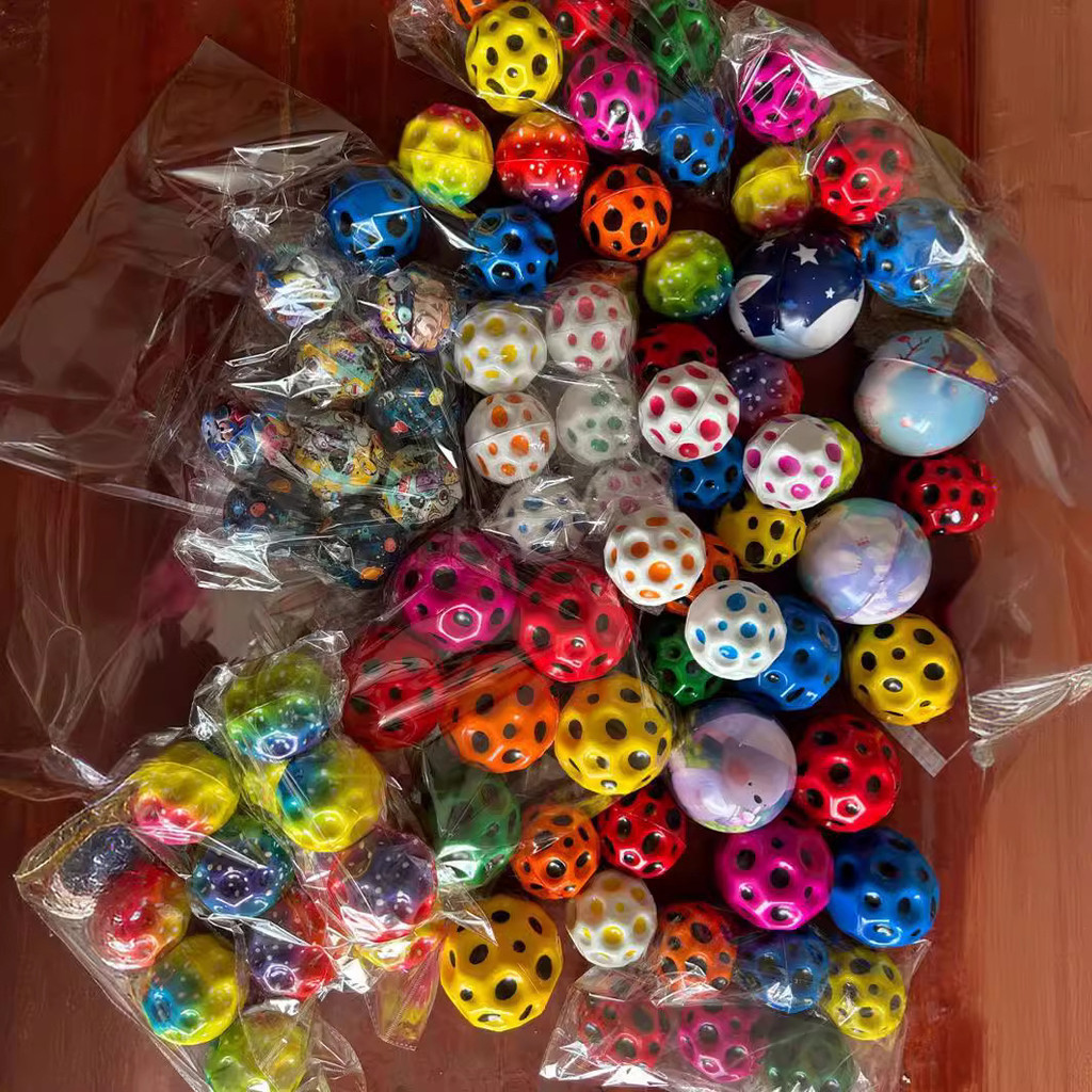 Elastic Ball Children's Toy High Bounce Holed Balls SoliduFoam Moon Stone Moon Outdoor Large Ball To