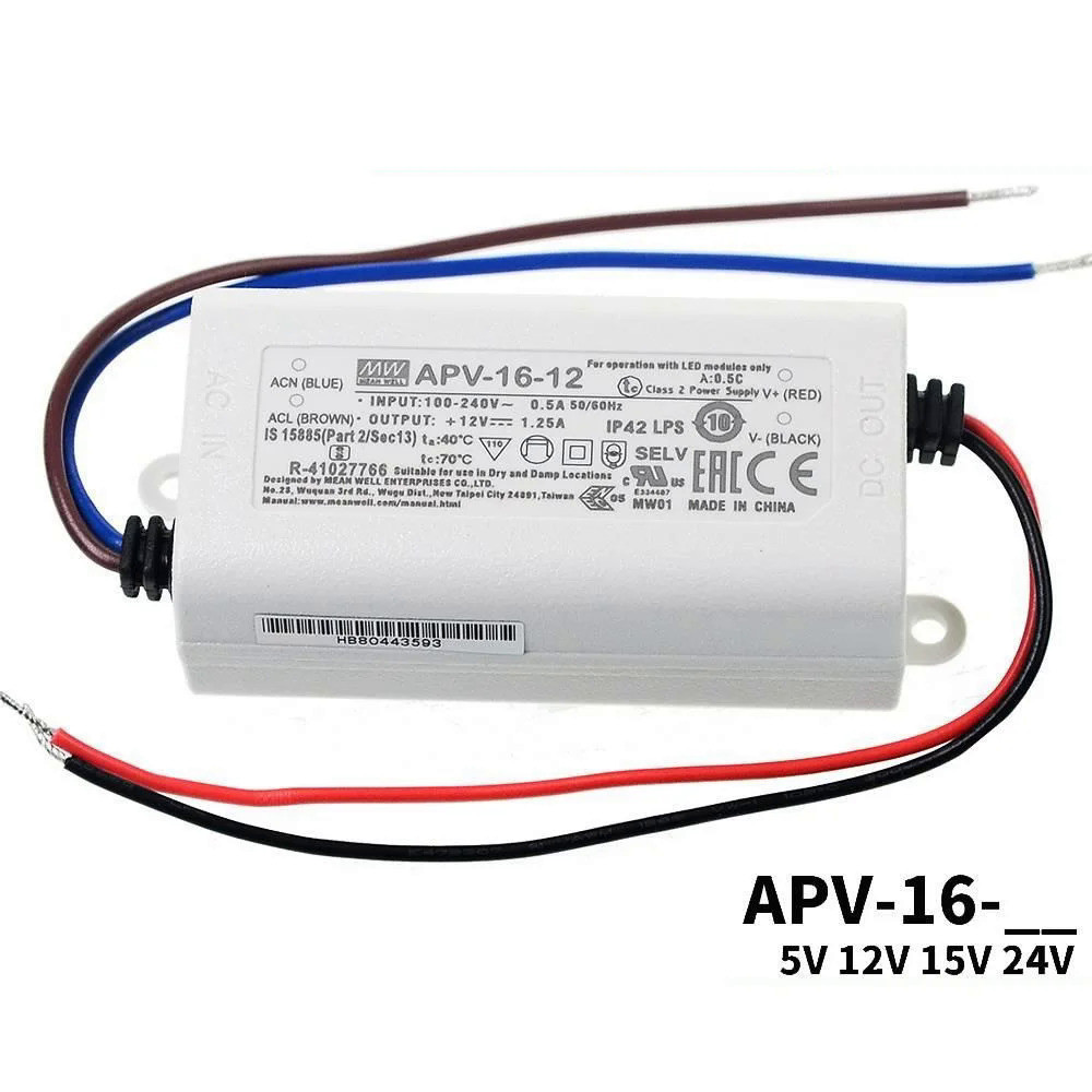 ✧ หมายถึง APV-16-5ที่เป็นต้นฉบับและเป็นของแท้ APV-16-12 APV-16-15 APV-16-24 MEANWELL APV 16W