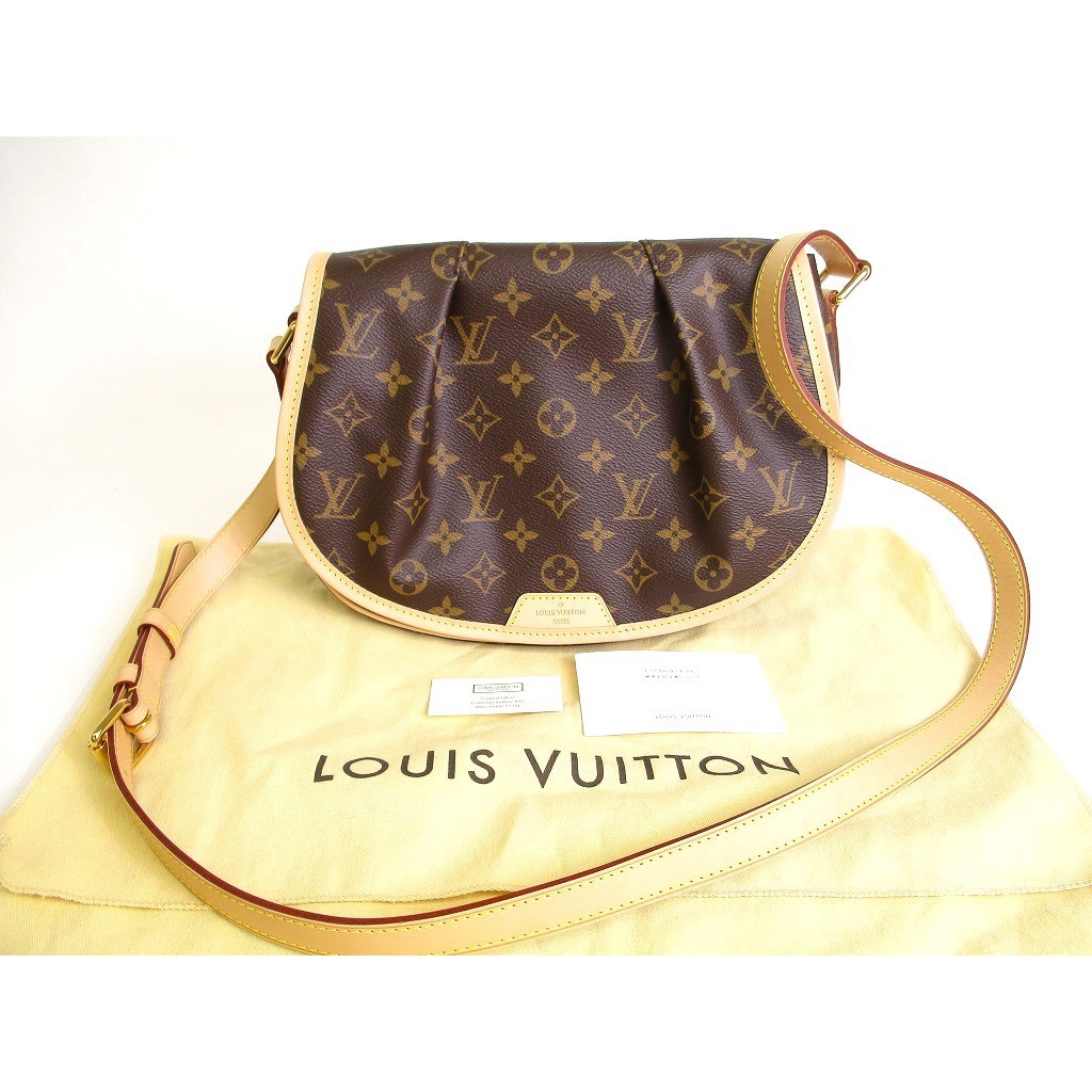 Authentic LOUIS VUITTON Monogram Brown Leather Crossbody Bag Menil Montan PM #9721  Pre-owned