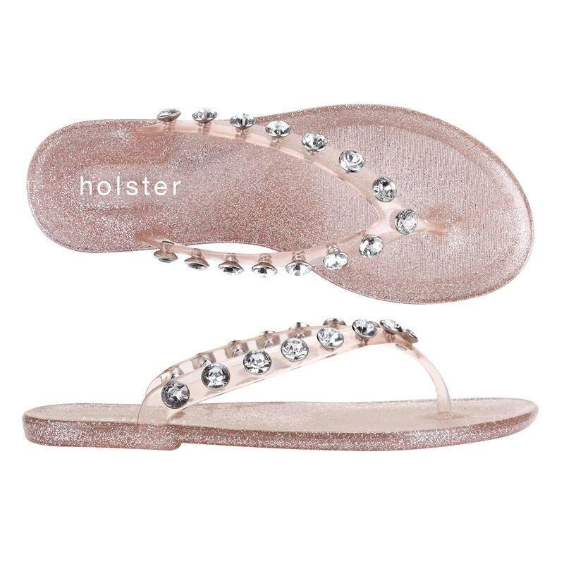 Holster Diamonte Vacation Clear Rose Glitter HST128CROG รองเท้าแตะแบบมีหู