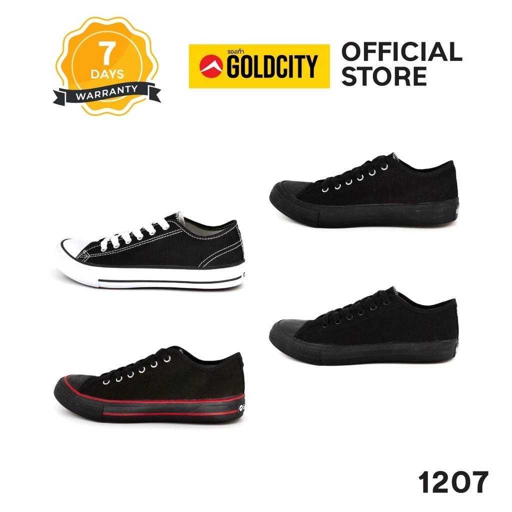 GOLDCITY รองเท้าผ้าใบ แฟชั่น แบบผูกเชือก UNISEX ใส่สบาย น้ำหนักเบา กันลื่น (36-47) รุ่น 1207
