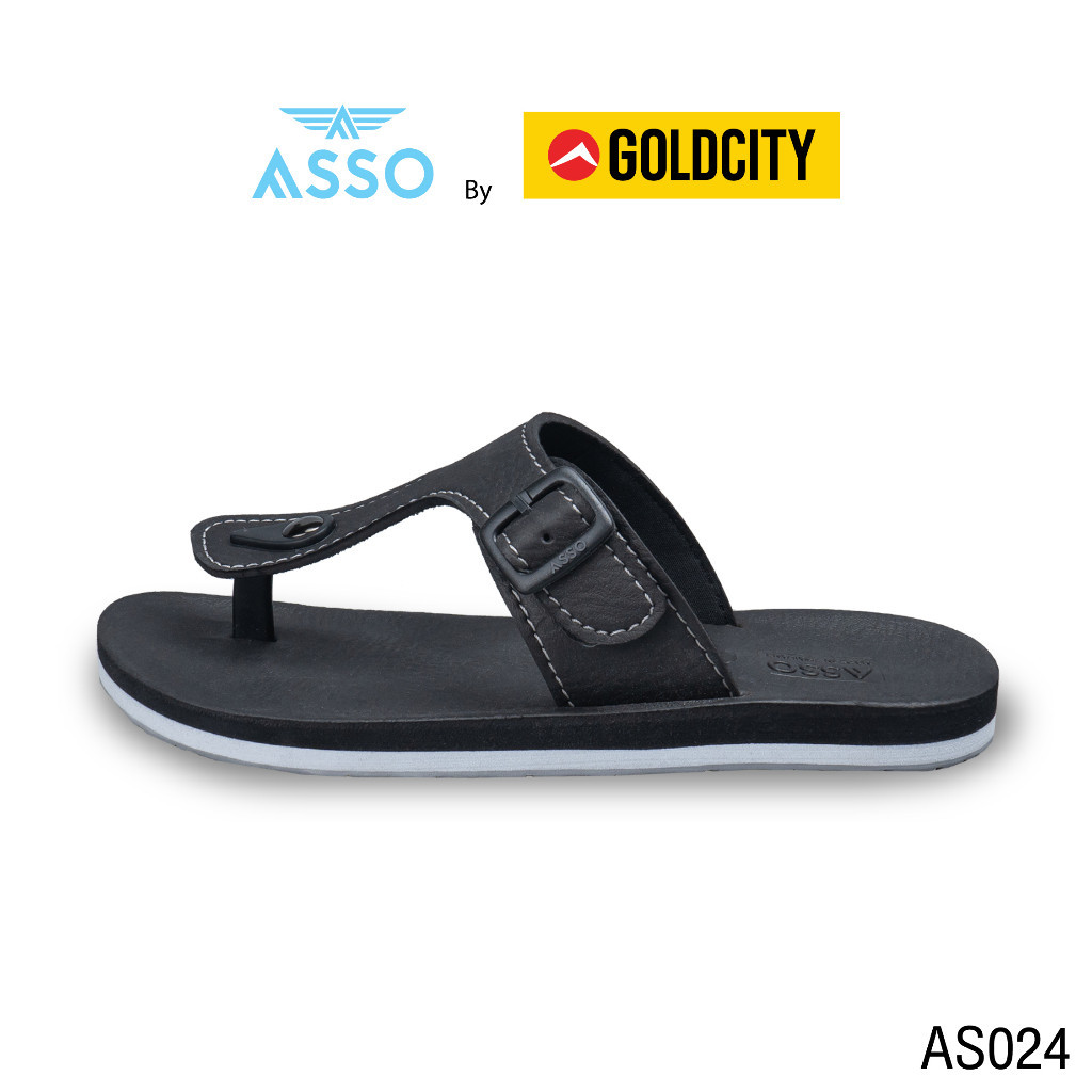 รองเท้าแตะ แบบสวม ใส่ สบาย พื้นยางพารา  SIZE 37-45 ส่งตรงจากโรงงานแท้100% ASSO รุ่น AS024