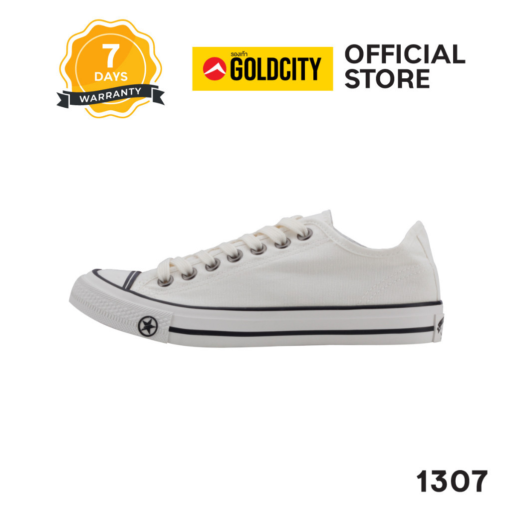 รองเท้าผ้าใบ ผูกเชือก  พื้นยางพารา SIZE 35-45 ส่งตรงจากโรงงานแท้100% GOLDCITY รุ่น 1307