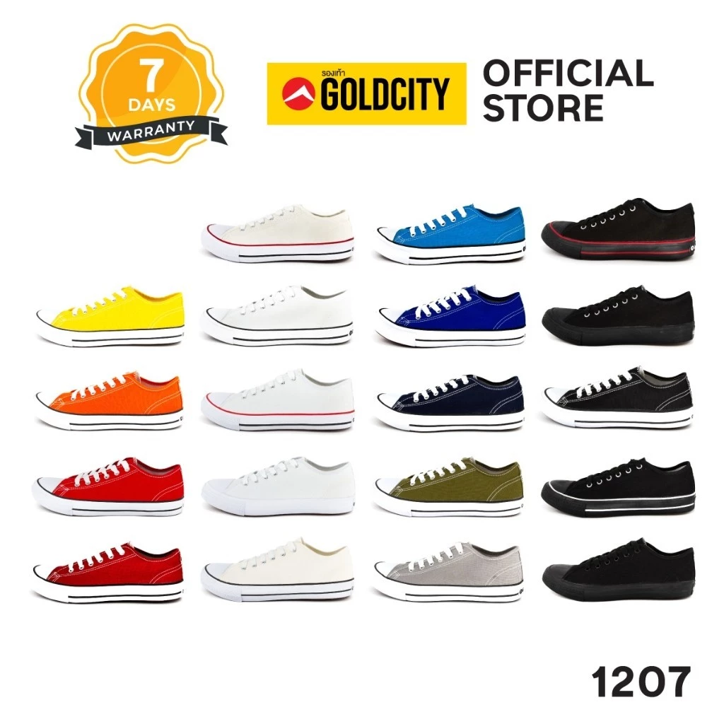 GOLDCITY รองเท้าผ้าใบ แฟชั่น แบบผูกเชือก UNISEX ใส่สบาย น้ำหนักเบา กันลื่น (36,46,47) รุ่น 1207