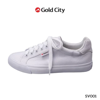 รองเท้าผ้าใบ ผูกเชือก พื้นยางพารา สีดำ SIZE 37-45 ส่งตรงจากโรงงานแท้100% GOLDCITY รุ่น SV001