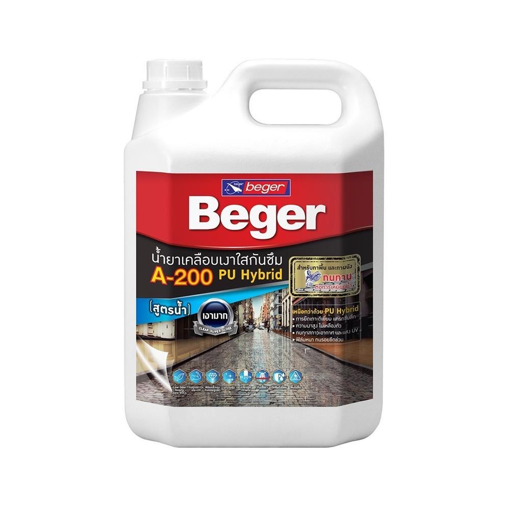 น้ำยาเคลือบเงาใสกันซึม สูตรน้ำ Beger A200 PU Hybrid (กล) BEGER