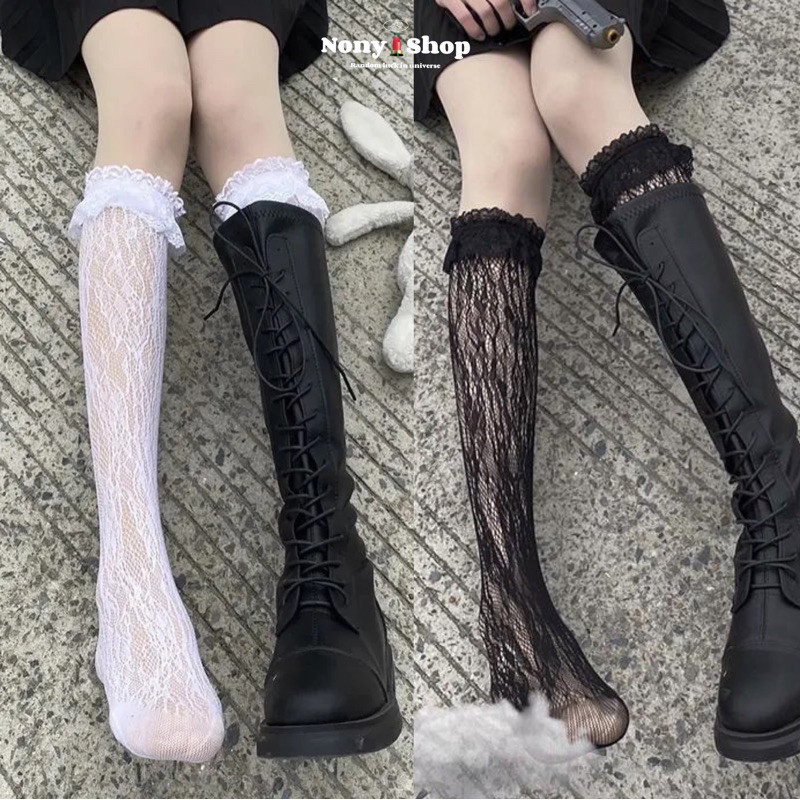 ถุงเท้า ลูกไม้ เซ็กซี่ แฟชั่น FF4000 lolita พร้อมส่งจากไทย ฮาโลวีน