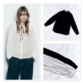 Primark  เสื้อเชิ้ต คอบัว มีโบว์ผูกคอ เนื้อผ้าชีฟอง ผ้าดีมาก…