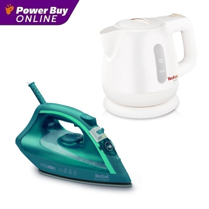 TEFAL เตารีดไอน้ำ + กาต้มน้ำไฟฟ้า รุ่น FV1720 + BF8121