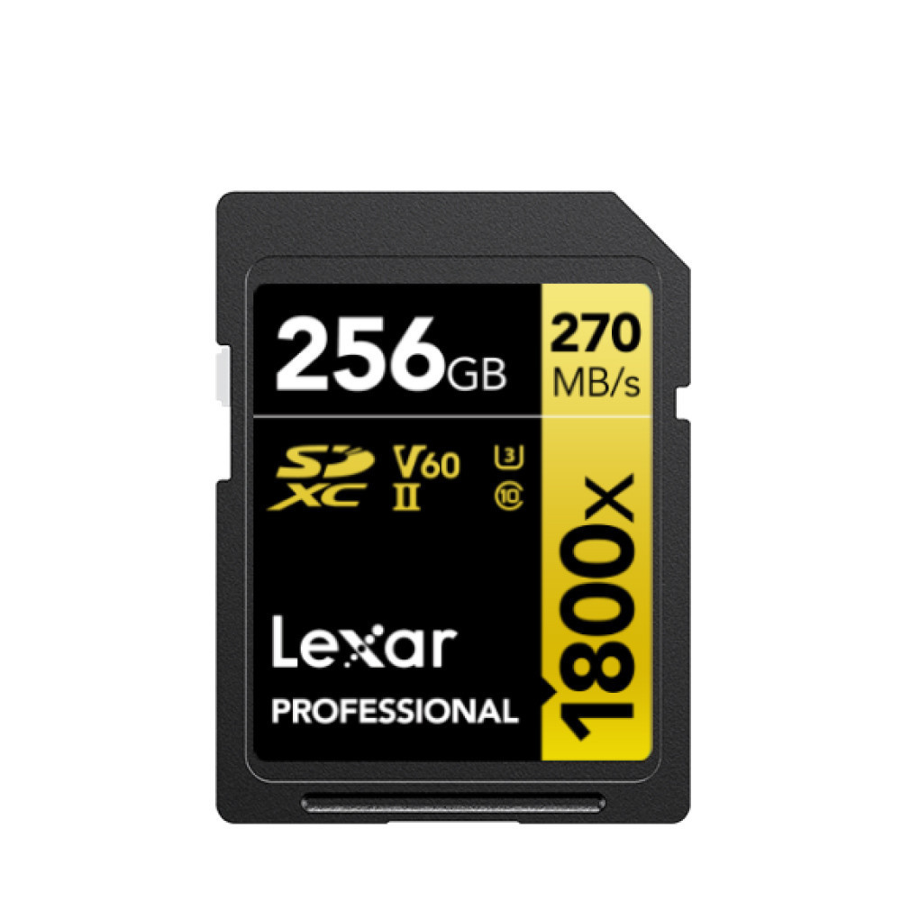 การ์ดหน่วยความจำ เอสดีการ์ด LEXAR SD1800X 256GB UHS-II U3 V60 SD CARD FULL-HD 3D 4K RW280/210MB/S (LSD1800256G) GOLD SERIES_3