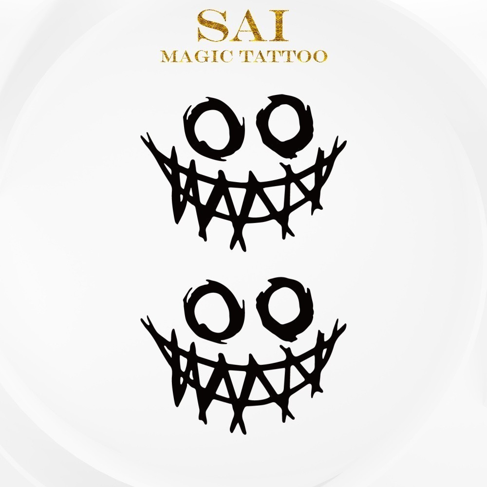 แทททู SAI MAGIC TATTOO 10CM×06CM รอยสักอยู่ได้นาน 2 สัปดาห์ รอยสักมายากล แทททูรอยสักกันน้ำ รอยสักชั่วคราว รอยสัก สักแขน สักข้อมือ,น่ารัก มินิมอลลิสต์,หน้าตาบูดบึ้ง ยิ้ม 001
