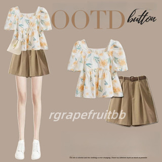 แฟนตาซี:✨ชุดเซท2ชิ้น🌈 แขนสั้น+กางเกงขาสั้น สีหวาน น่ารักมากก…