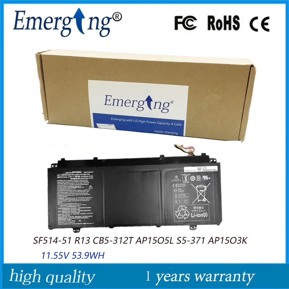 11.55โวลต์53.9Wh เดิม AP15O5L ใหม่แบตเตอรี่แล็ปท็อปสำหรับ Acer Aspire AP1503K S5-371-52JR S5-371-727