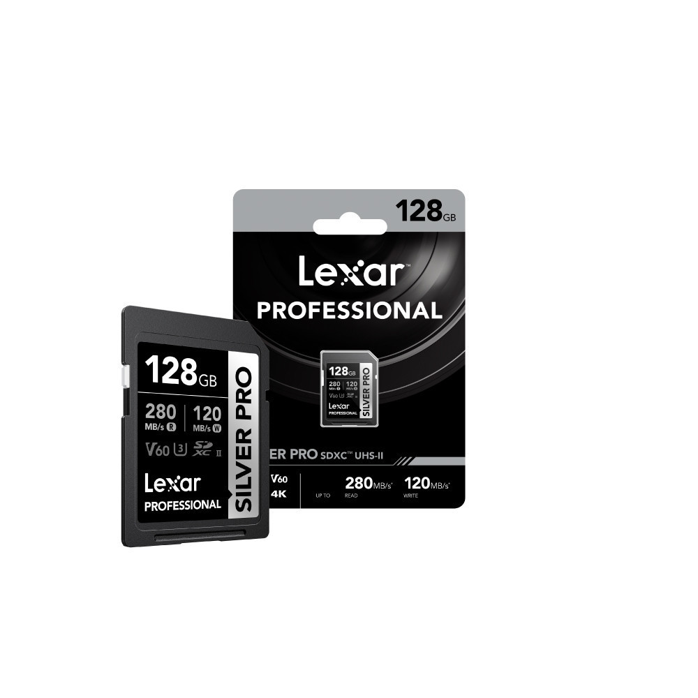 การ์ดหน่วยความจำ เอสดีการ์ด LEXAR SILVER PRO 128GB UHS-II U3 V60 SD CARD FULL-HD 3D 4K RW280/120MB/S (LSDSIPR128G)_3