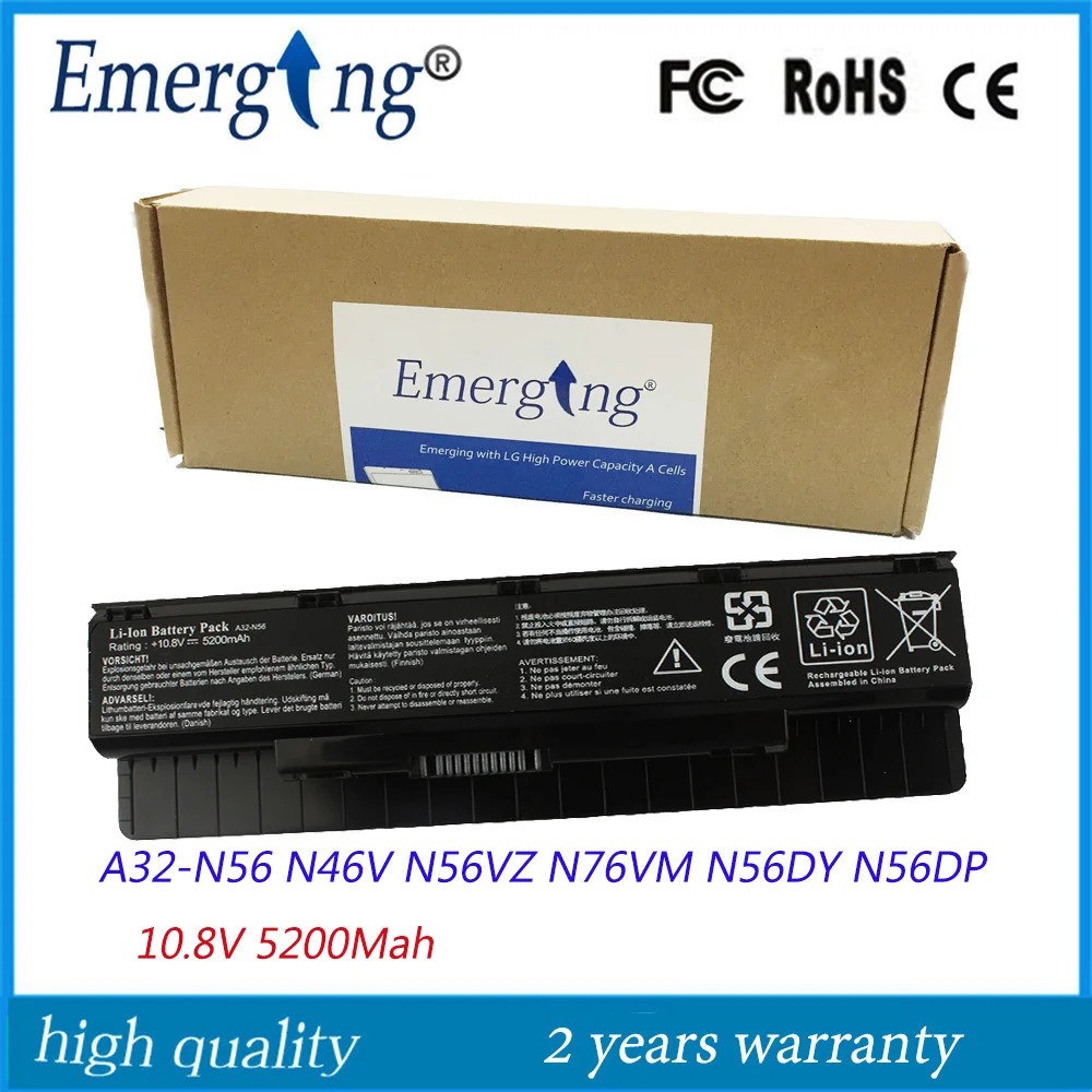 10.8V แบตเตอรี่แล็ปท็อปใหม่สำหรับ ASUS N46V N76V N46VZ N56 N56V N76VZ N76VM ปรับเทียบ