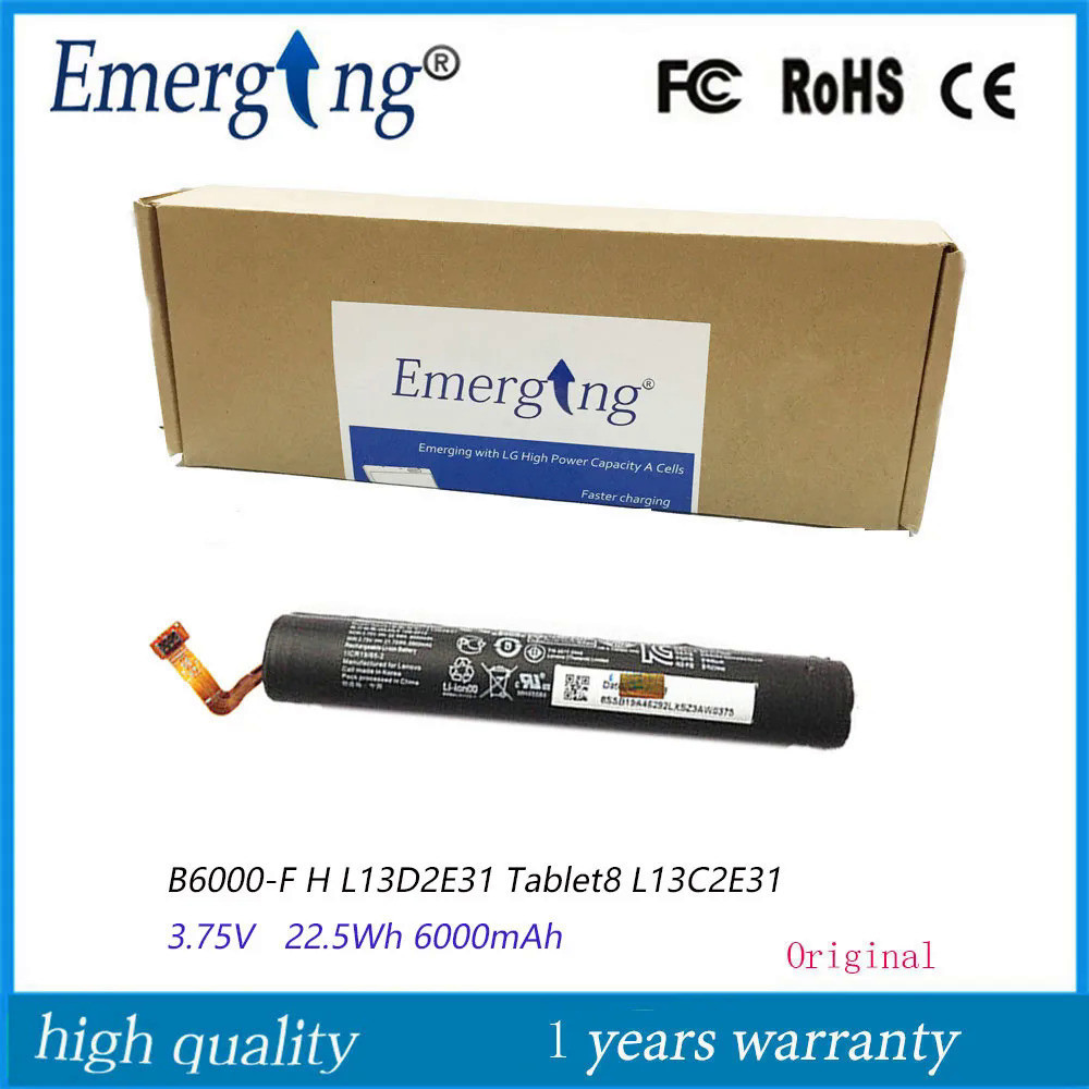 3.75โวลต์6000มิลลิแอมป์ชั่วโมงใหม่แบตเตอรี่แท็บเล็ต L13D2E31สำหรับ Lenovo โยคะแท็บเล็ต8 B6000-F /H L