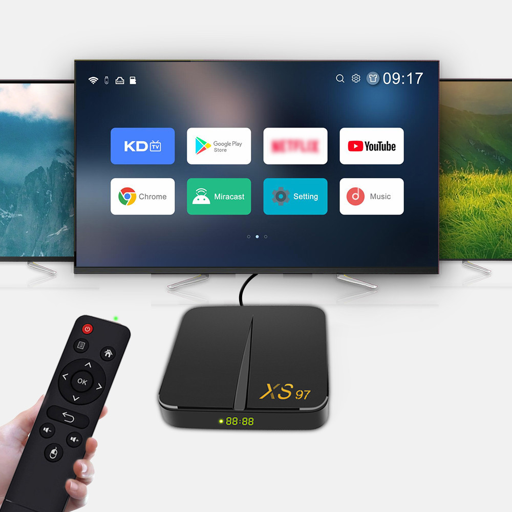 XS97 4K HDR Smart TV Box Amlogic S905W2 16gb 32gb Quad Core 64 Bit BT Dual Wifi Android 11 IPTV Box 