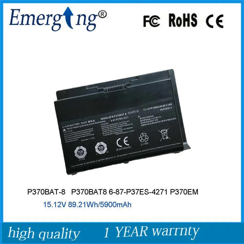15.12V P370BAT-8 NP9390-S แบตเตอรี่แล็ปท็อปสำหรับ Clevo X900 P370EM P370EM3 XMG Pro Sager 89.21Wh 6-