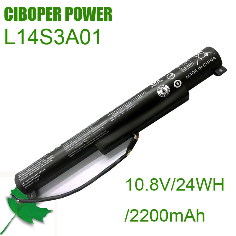CP แบตเตอรี่แล็ปท็อปใหม่ L14C3A01 L14S3A01 10.8V/24WH/2200MAh สำหรับ Ideapad 100-15iby B50-10/65 Ser