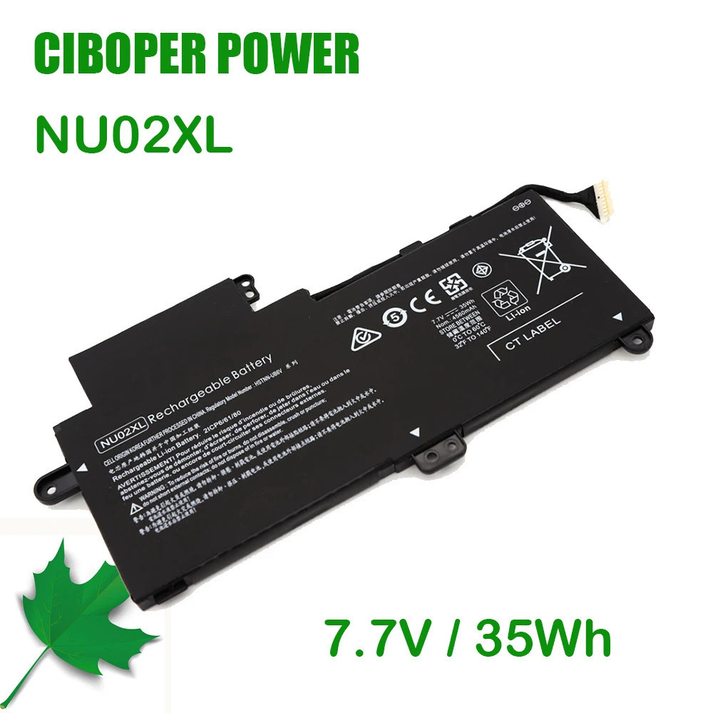 CP ของแท้แบตเตอรี่แล็ปท็อป NU02XL HSTNN-UB6U 7.7V 35Wh สำหรับ Pavillion X360 M1 TPN-W117 Series แท็บ