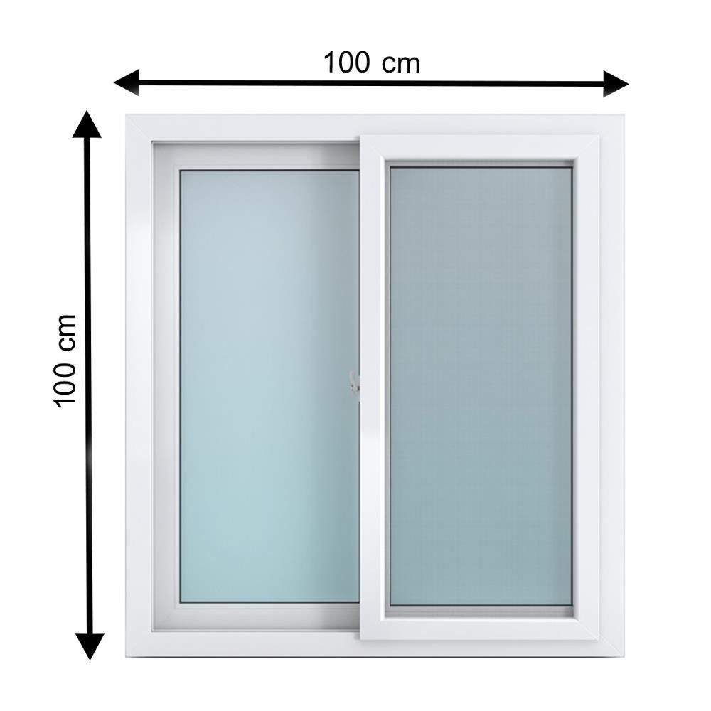 HOFFEN หน้าต่างบานเลื่อน UPVC 100X100 ซม. สีขาว จัดส่งโดย HomePro