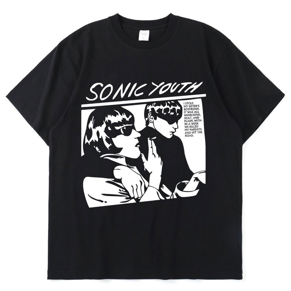 【High quality】Sonic Youth Rock Band T Shirt Men Cotton Hop-hip Vintage TShirt Oversized Streetwear N