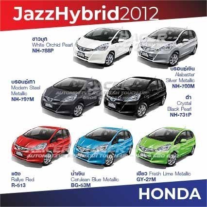 สีแต้มรถ / สีสเปรย์ Honda Jazz 2012 / ฮอนด้า แจ๊ส 2012