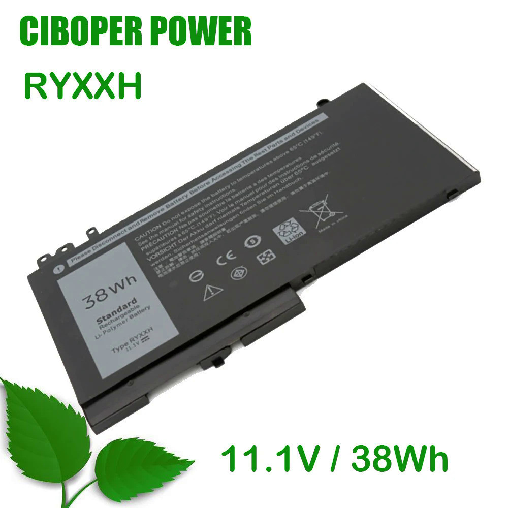 CP แบตเตอรี่แล็ปท็อป RYXXH 11.1V 38Wh สำหรับ Latitude 12 5000 11 3150 3160 3550 E5250 E5450 E5550 Se
