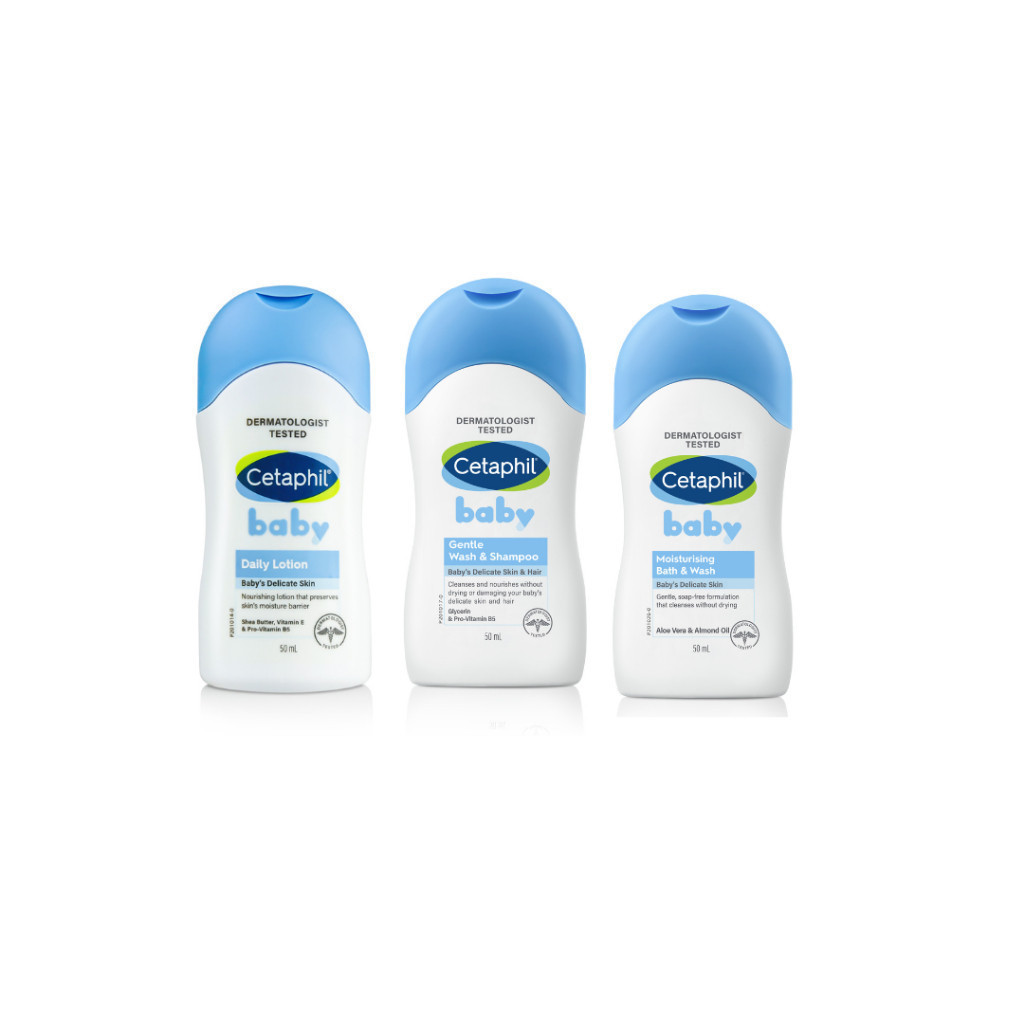 สินค้าสมนาคุณ งดกดสั่งซื้อ baby lotion + Baby Gentle Wash&Shampoo 50 ml+ Baby Moisturising Bath&Wash 50 ml รวม 3 ขวด