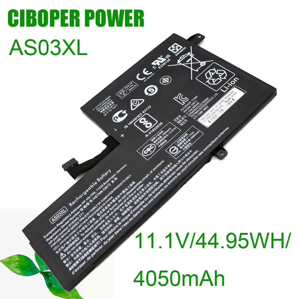 CiboperPower Original แบตเตอรี่แล็ปท็อป AS03XL 11.1V/44.95WH สำหรับ11 G5แล็ปท็อป918669-855 HSTNN-IB7