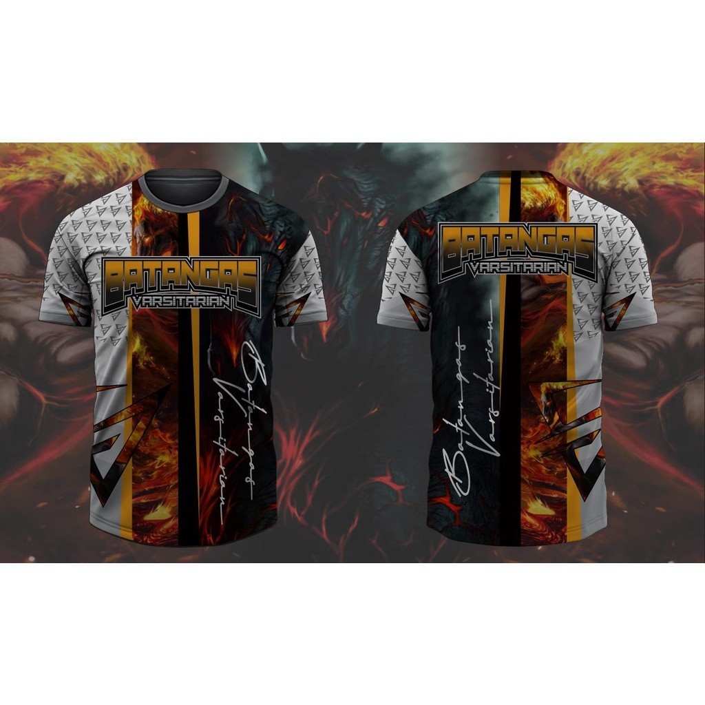 【COD】➴↞Sublimation T shirt, Full Print, Spandex Materials, BATANGAS VARSITARIAN Fully sublimated 3D 