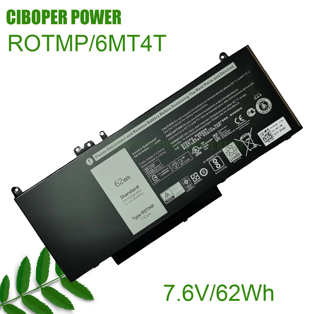 CP แบตเตอรี่แล็ปท็อปของแท้ ROTMP(R0TMP) 6MT4T 7.6V/62Wh สำหรับ Latitude 14 5450 E5450 15 5550 E5550 