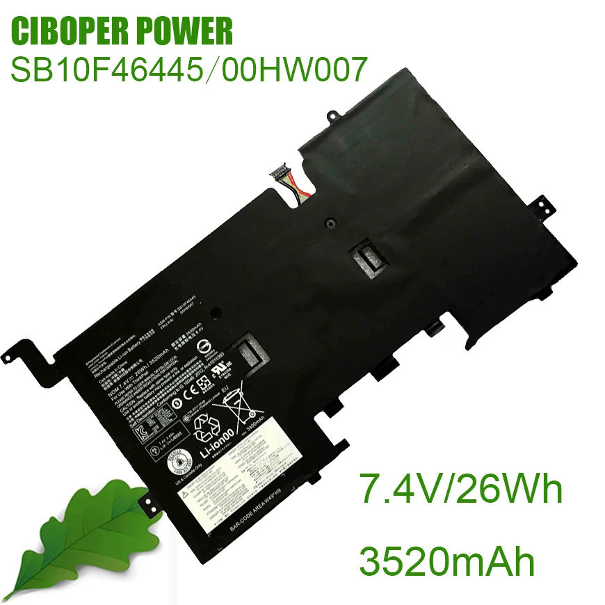 CP แบตเตอรี่แล็ปท็อปของแท้ SB10F46445 00HW007 7.4V/26Wh/3520MAh สำหรับโน้ตบุ๊ค Helix Series