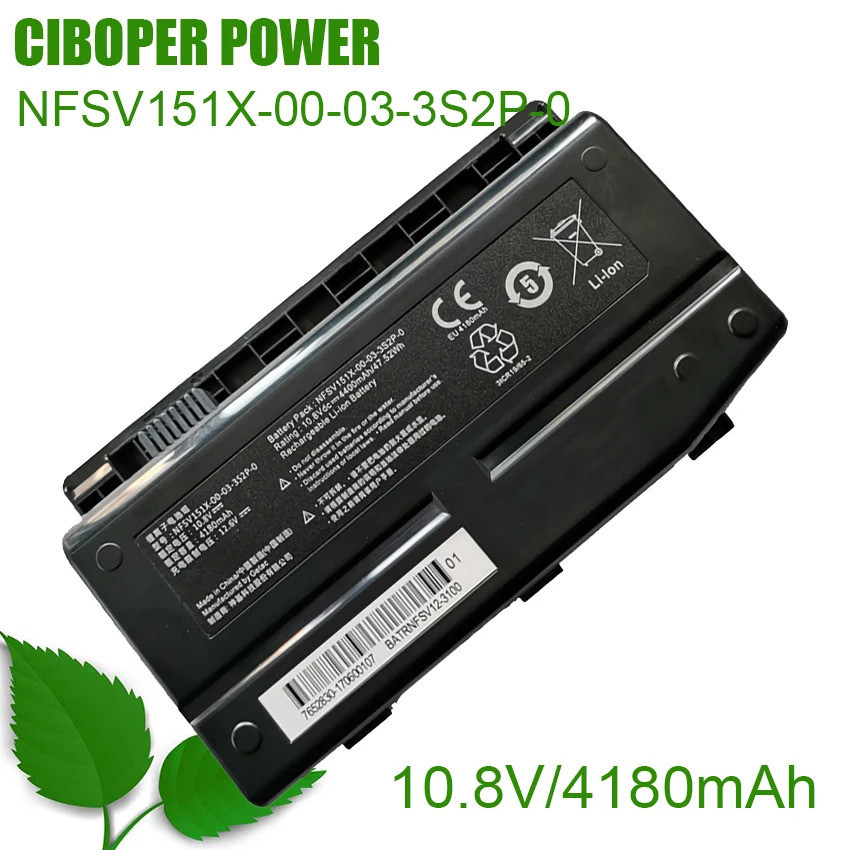 CP ของแท้แบตเตอรี่แล็ปท็อป NFSV151X-00-03-3S2P-0 10.8V 4180MAh สำหรับ BATRNFSV12-3100 MR X6 X6-M X6T