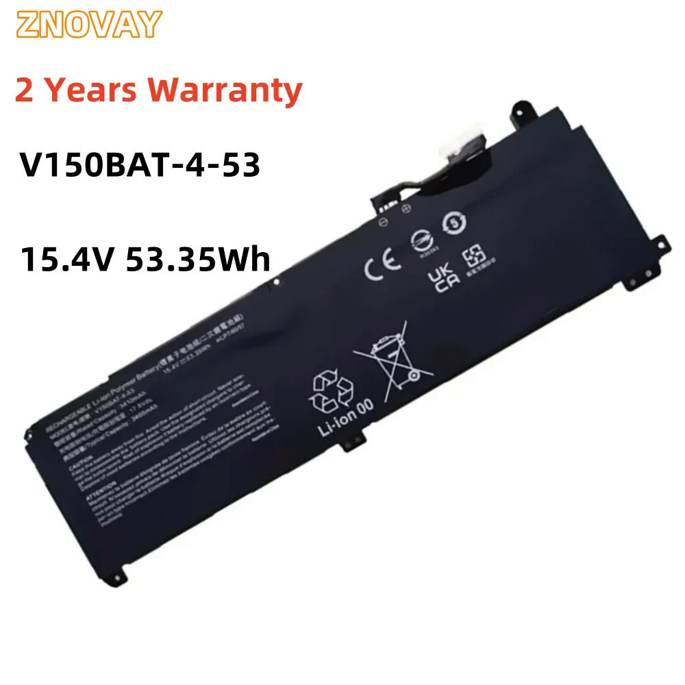 ZNOVAY V150BAT-4-53 15.4V แบตเตอรี่แล็ปท็อป53.35Wh สำหรับ Hasee Z8-DA7NP CV15S02 G8-DA7NT