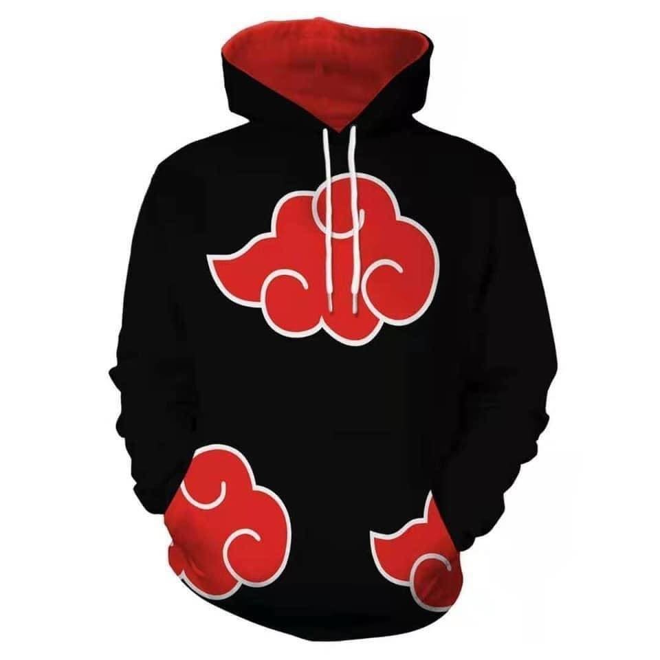 【High quality】Fashion Akatsuki Clan Trendy Jacket 3D Digital Anime Printed Hooded Unisex Poly-cotton