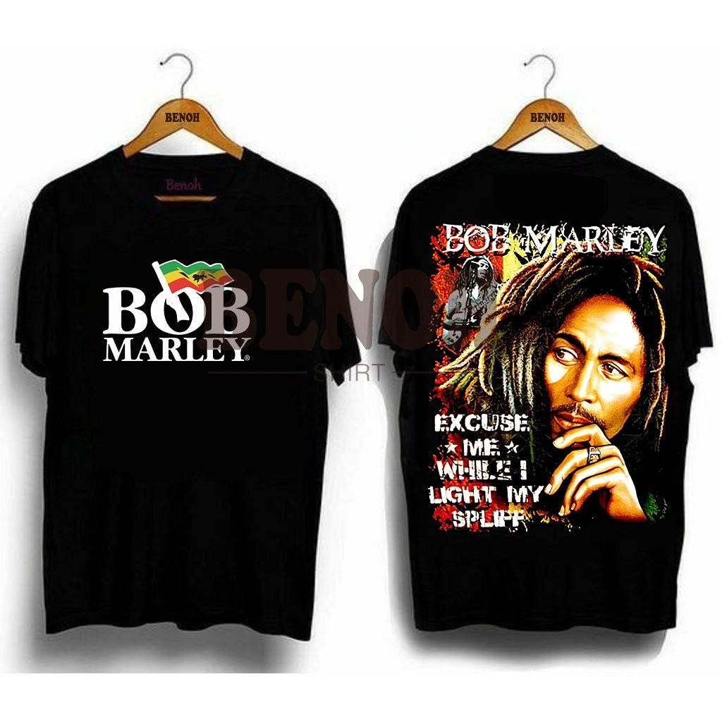 【High quality】Bob Marley Black T-Shirts for men High quality Tee Cotton Shirt Street style