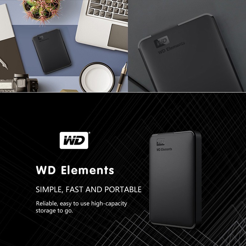 WD External Harddisk 1TB/2TB ฮาร์ดดิสก์แบบพกพา USB 3.0 ฮาร์ดดิสก
