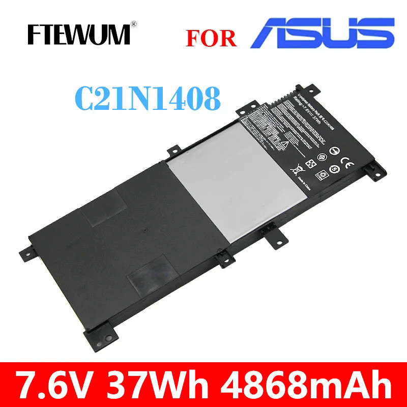 C21N1408 7.6V 4868MAh แบตเตอรี่แล็ปท็อป37Wh สำหรับ ASUS K555U V555L V555U X555UA MX555 X555U X555UQ