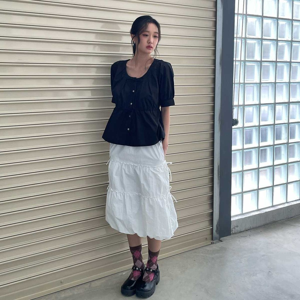 JELLYPLEASE - RINI - triple-layer ribbon skirt