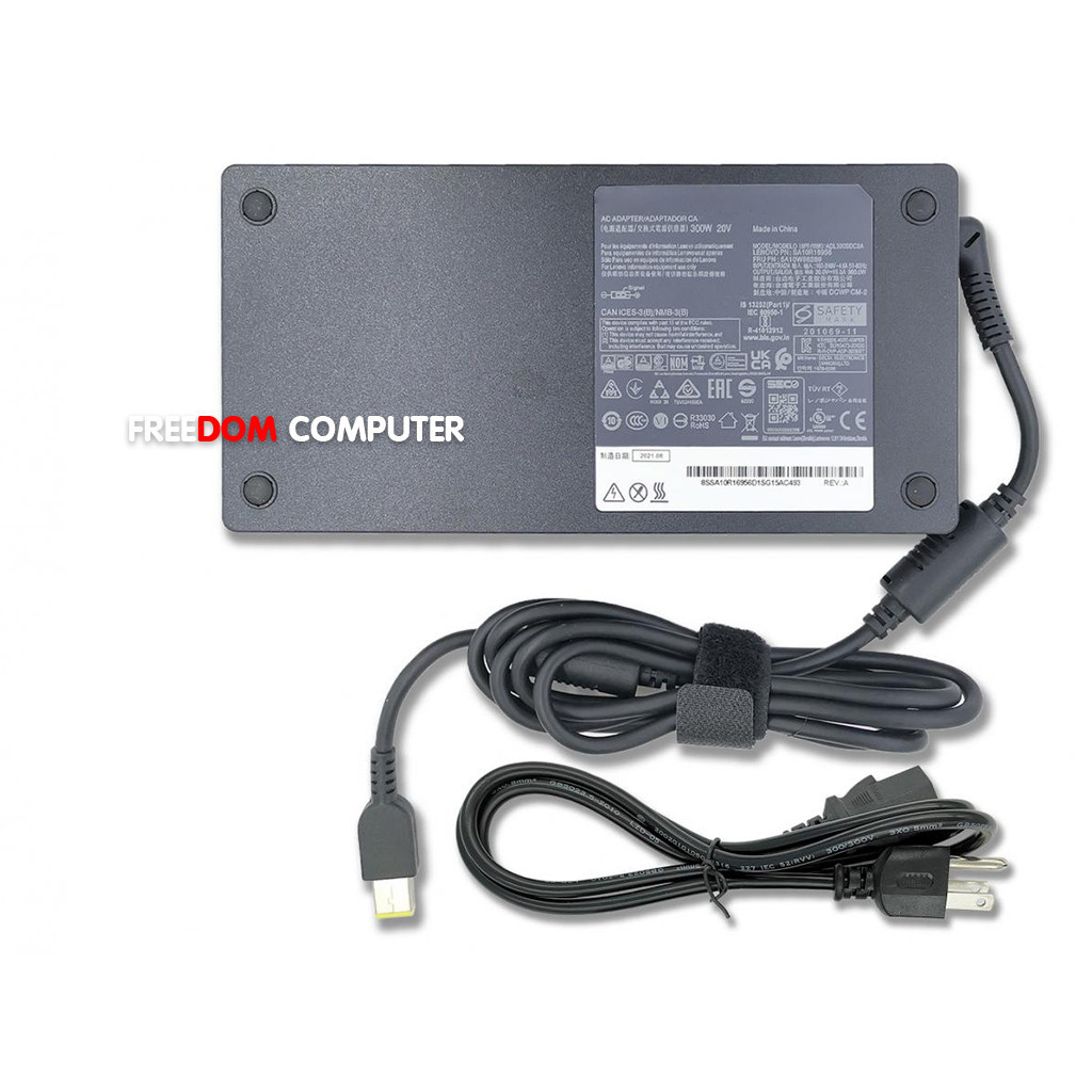 สายชาร์จโน๊ตบุ๊ค Lenovo 20V 15A 300W สําหรับ Legion 5 pro R9000P 9000K Y9000K Y9000X หัวเสียบ USB แท