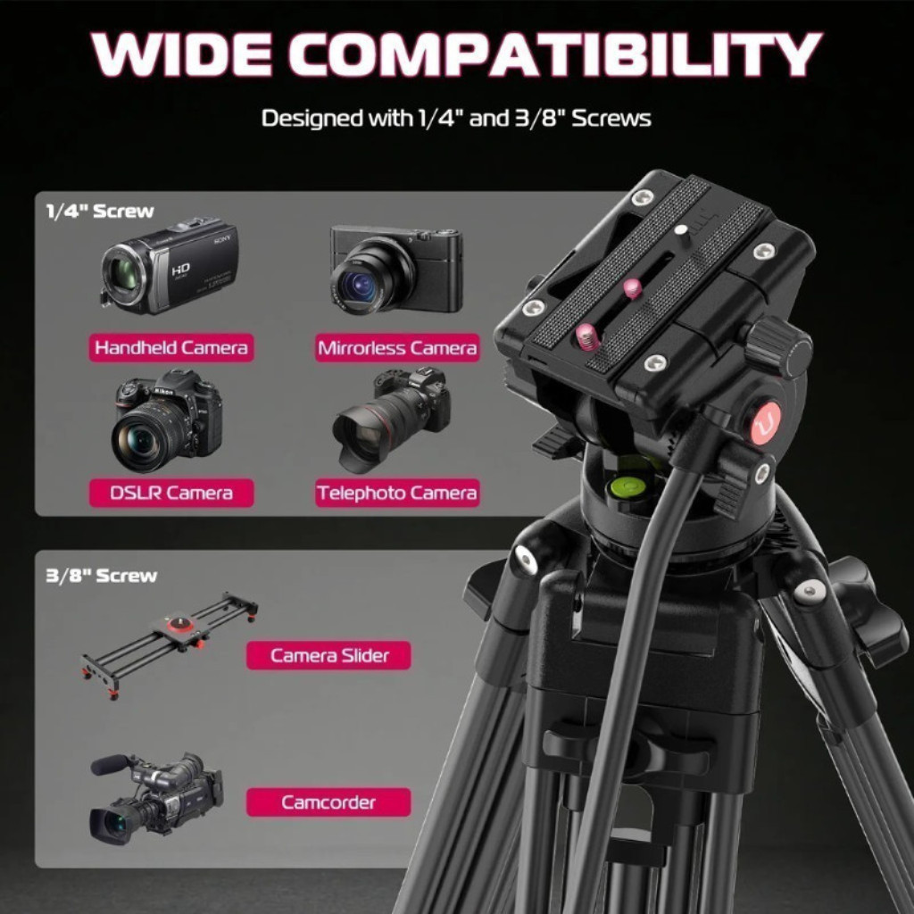 Ulanzi MT81 Heavy-Duty Video Tripod with Fluid Head ขาตั้งกล้อง DSLR ถ่ายภาพ ถ่ายวิดีโอ แบบมืออาชีพ