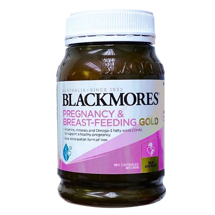 Blackmores Pregnancy and Breast Feeding Gold วิตามินสำหรับคุณแม่ช่วงตั้งครรภ์ และให้นมบุตร 180 แคปซูล (EXP:04 2026)