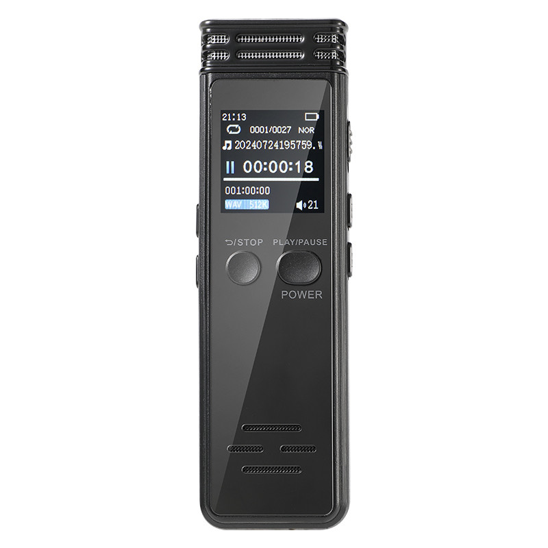เครื่องอัดเสียง 64G WAV/MP3 บึนทึกอัตโนมัติ​ตอนแบตหมด บันทึกเสียงไร้สูญเสีย 1536K เครื่องบันทึกเสียง